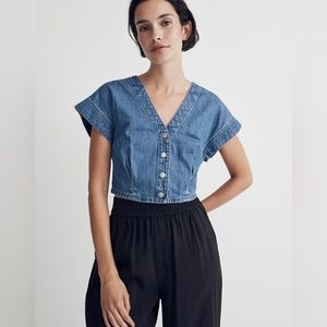 Madewell Denim Cap-Sleeve Crop Top- Sold Out!
